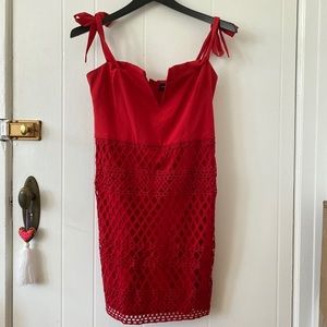 Red cocktail mini dress